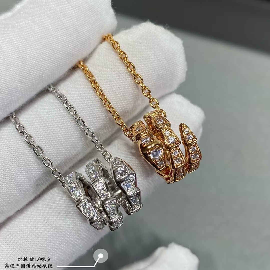 Bvlgari Serpenti Viper Necklace - Full Diamond - Original Replica Club
