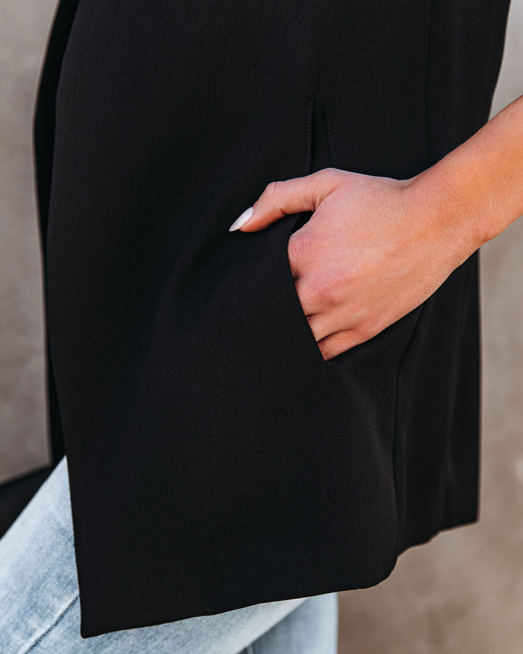 Uptown Girl Pocketed Blazer - Black - Se7enfashion