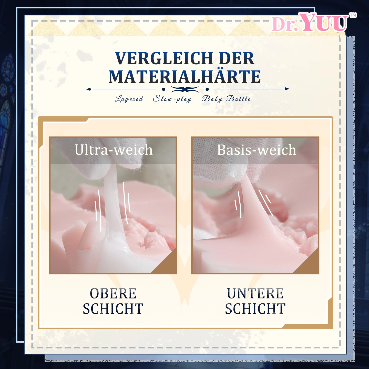 Härtevergleich der beiden weichen Materialschichten
