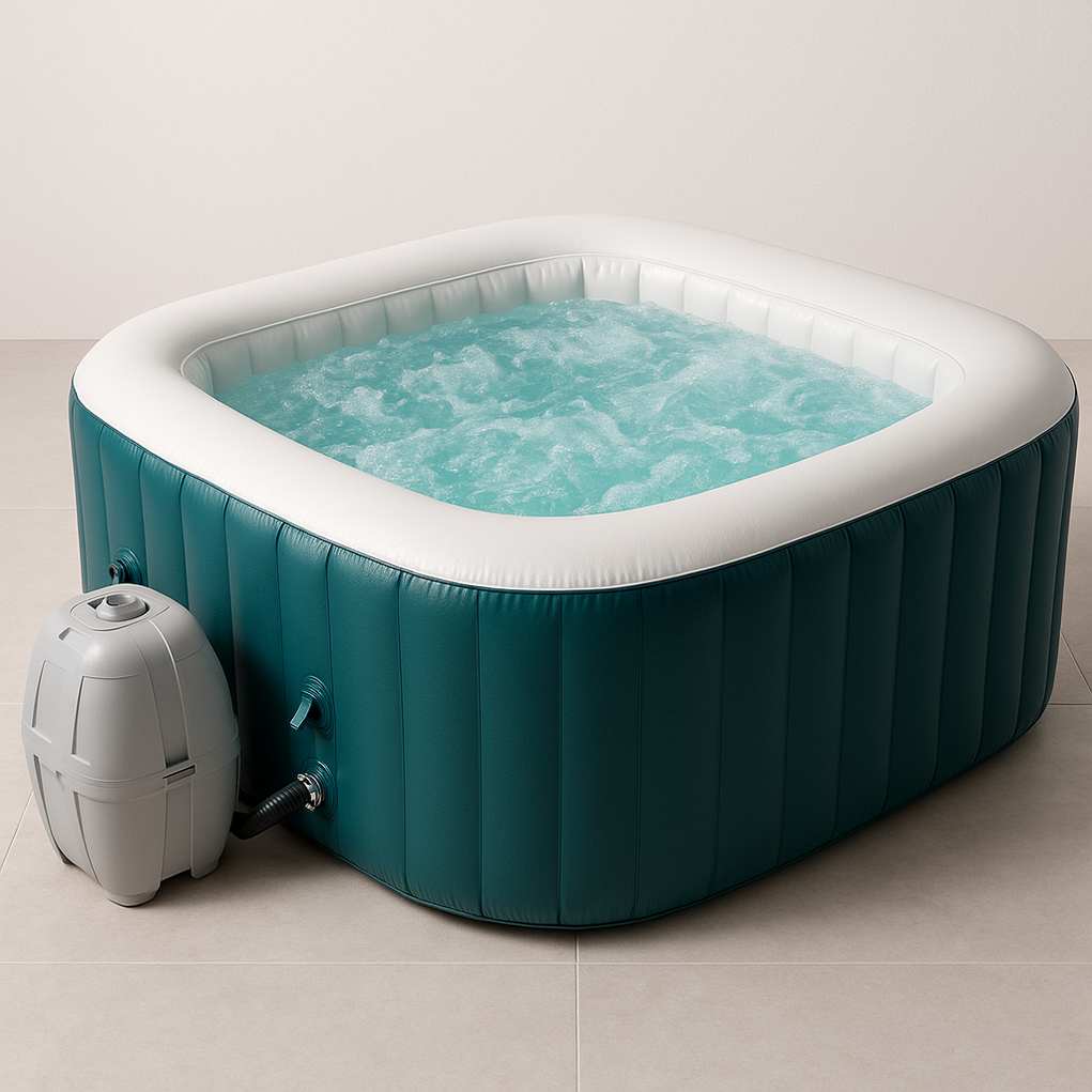 Spas hinchables redondos 200x86 cm verde/blanco CVxrtHb481QL