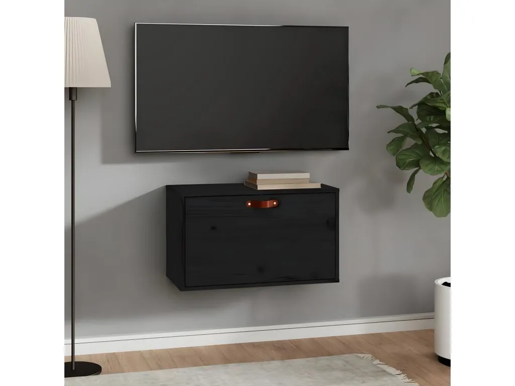 Armario de pared de Decoencanto maciza de Decoencanto negro 60x30x35 cm