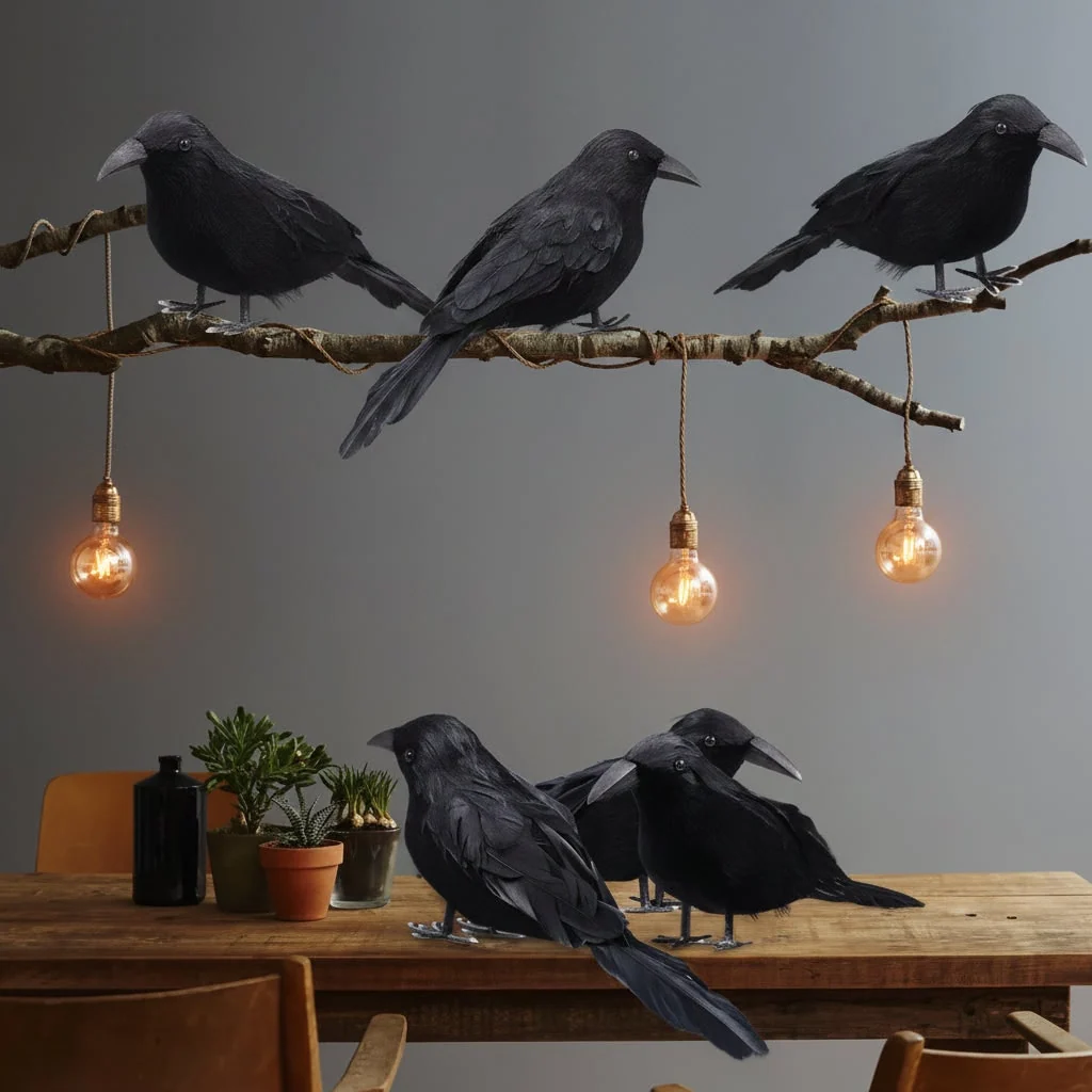 Halloween Decoration Realistic Artificial Crows - Image 3 Halloween Decoration Realistic Artificial Crows - Image 3