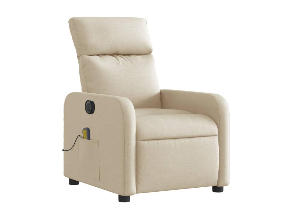 Sillón reclinable de masaje eléctrico tela color crema
