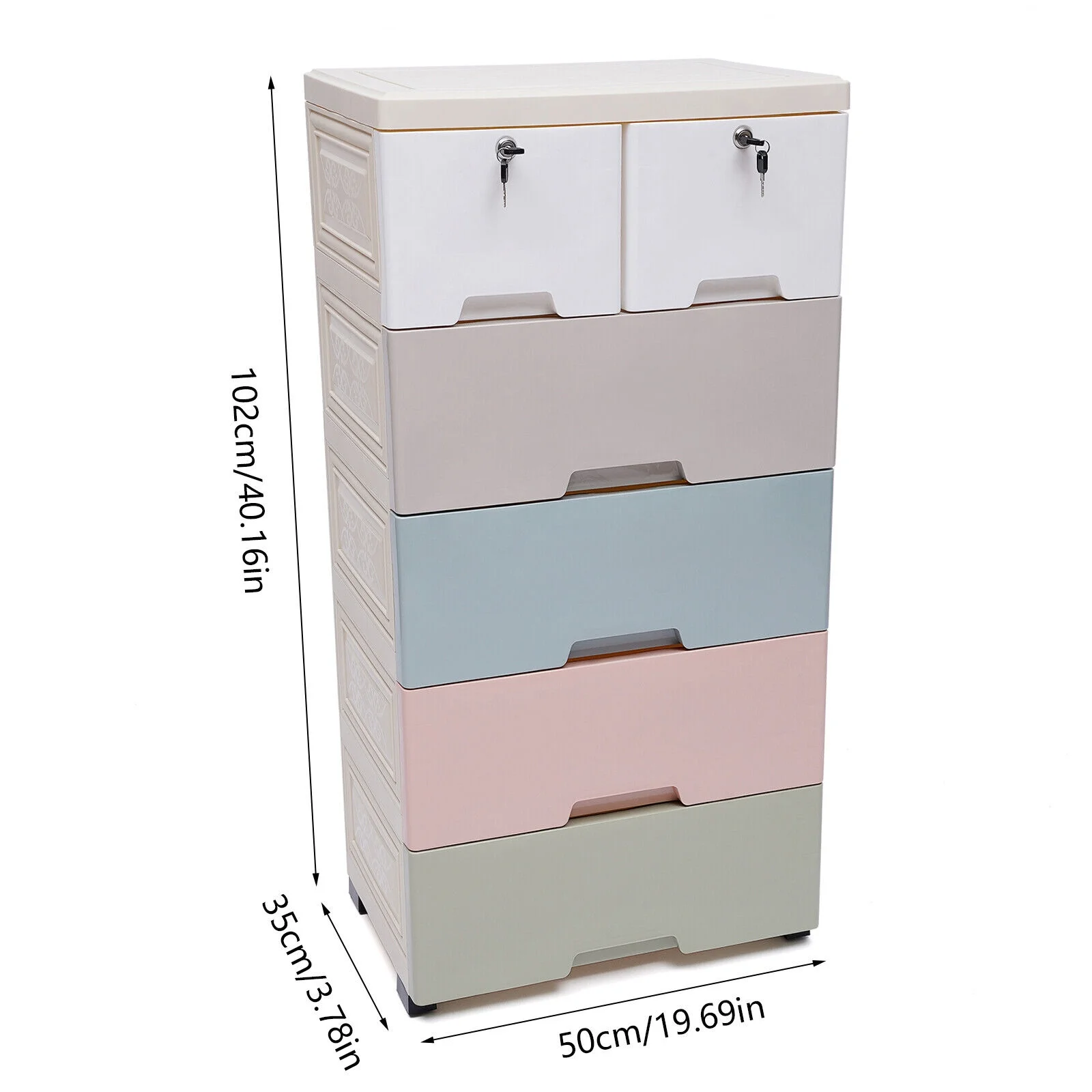 5-Layer Living Room Cabinet Baby Clothes Storage Plastic Chest Of Drawers Household Kids Clothes Forcer Plastic Storage 6 Drawers Toy Books Storage PP Material Colorful Drawer Clothes Cabinets - Image 2