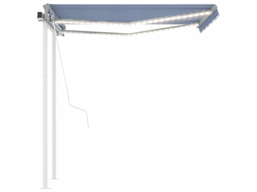 Toldo automático sensor viento LED 3,5x2,5 Azul y Lujodec
