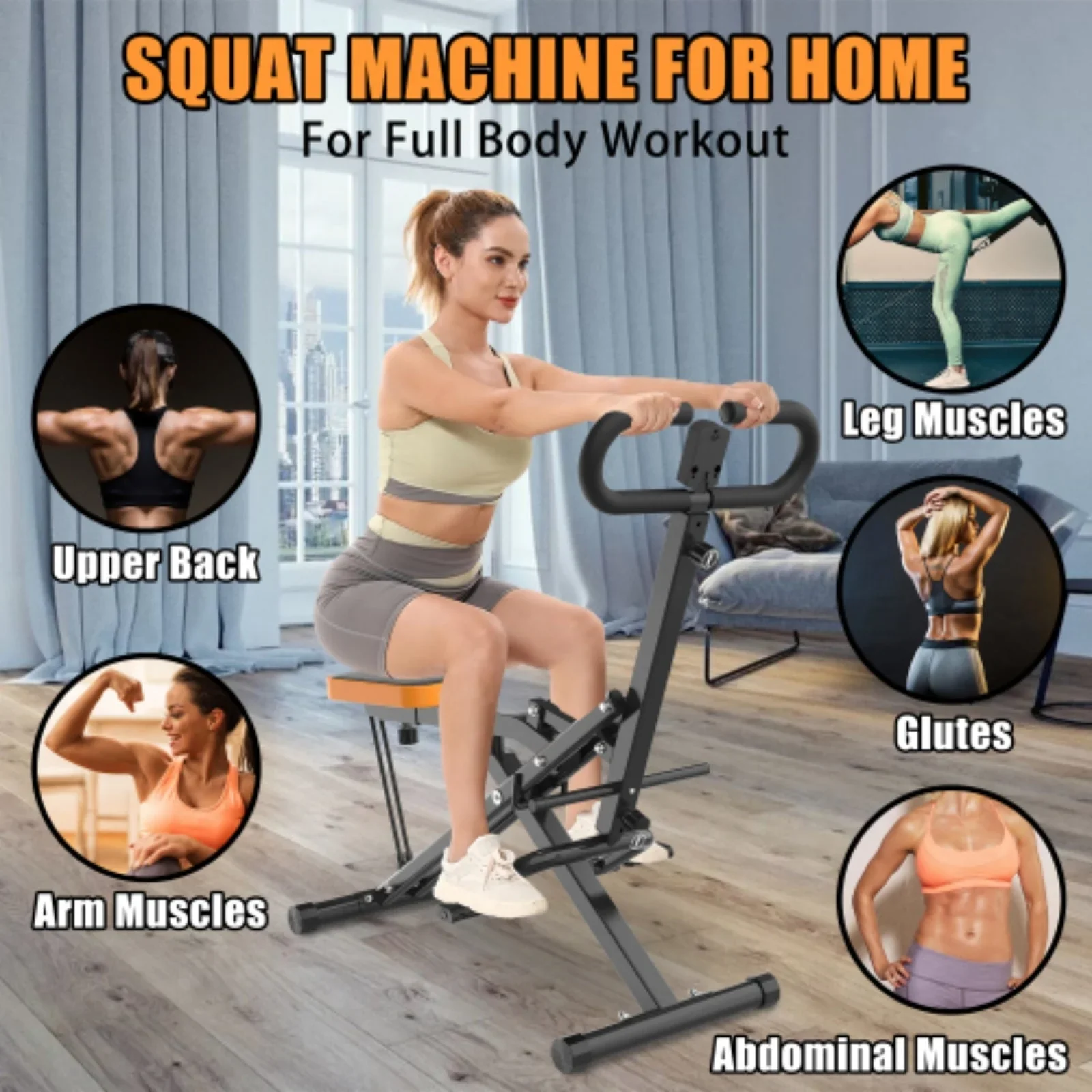 Hiii Foldable Squat Machine With Resistance Bands, 250 Pounds - Black - Image 5 Hiii Foldable Squat Machine With Resistance Bands, 250 Pounds - Black - Image 5