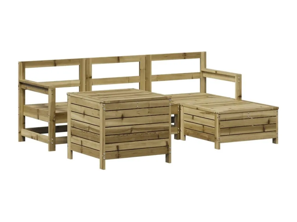 Juego de sofás de jardín 5 piezas Homepleno impregnada npkp20853