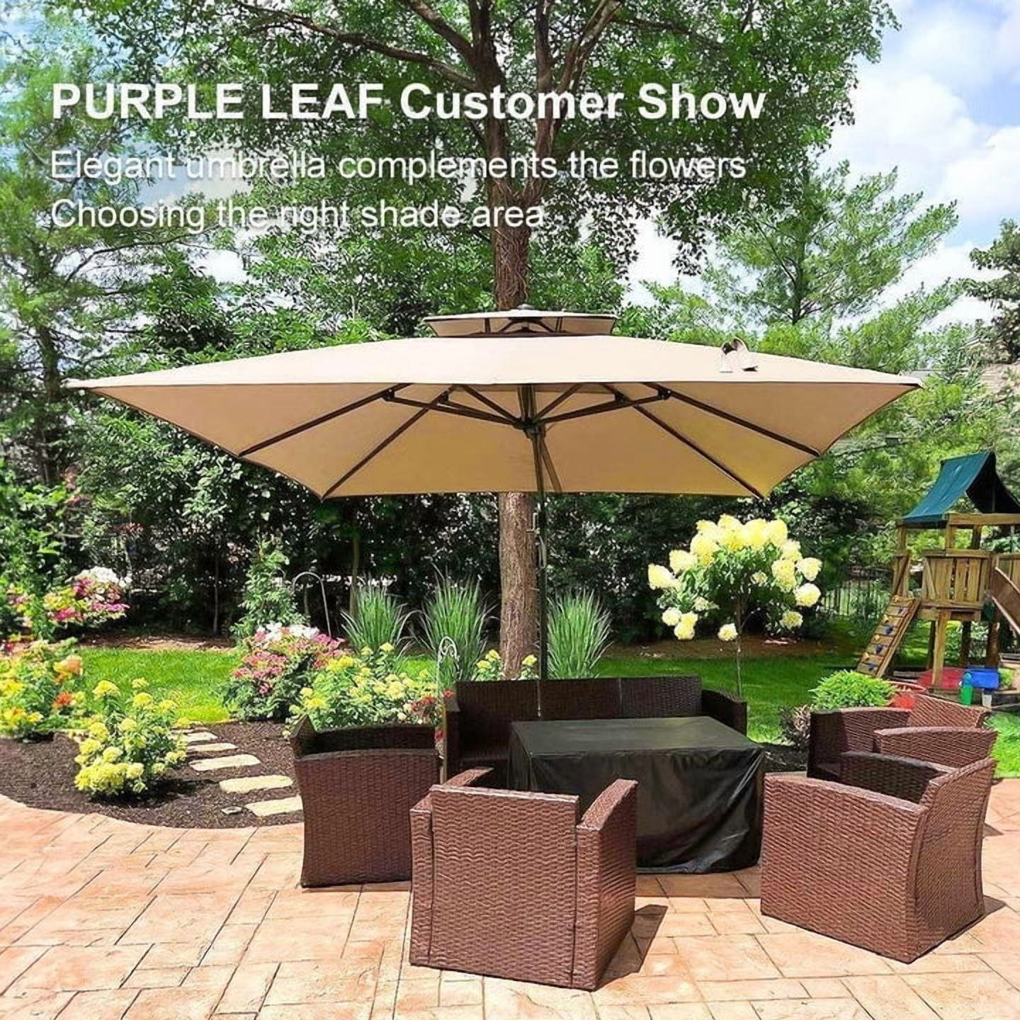 PURPLE LEAF Outdoor Cantilever Umbrella 10' X 13' Rectangle Umbrella Large Patio Umbrella Windproof Heavy Duty Hanging Offset Umbrella for Garden Outdoor Pool, Dark Grey - Image 15