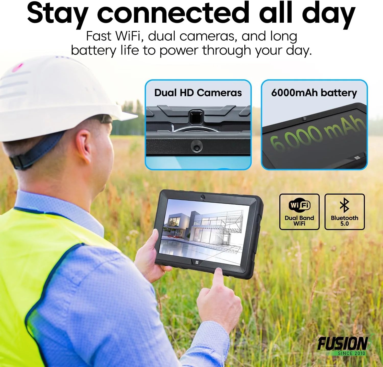 Fusion5 10.1in Windows 11 Full HD Rugged Tablet PC, 8GB RAM, 512GB SSD - FWIN232 PRO N5 - Image 7 Fusion5 10.1in Windows 11 Full HD Rugged Tablet PC, 8GB RAM, 512GB SSD - FWIN232 PRO N5 - Image 7