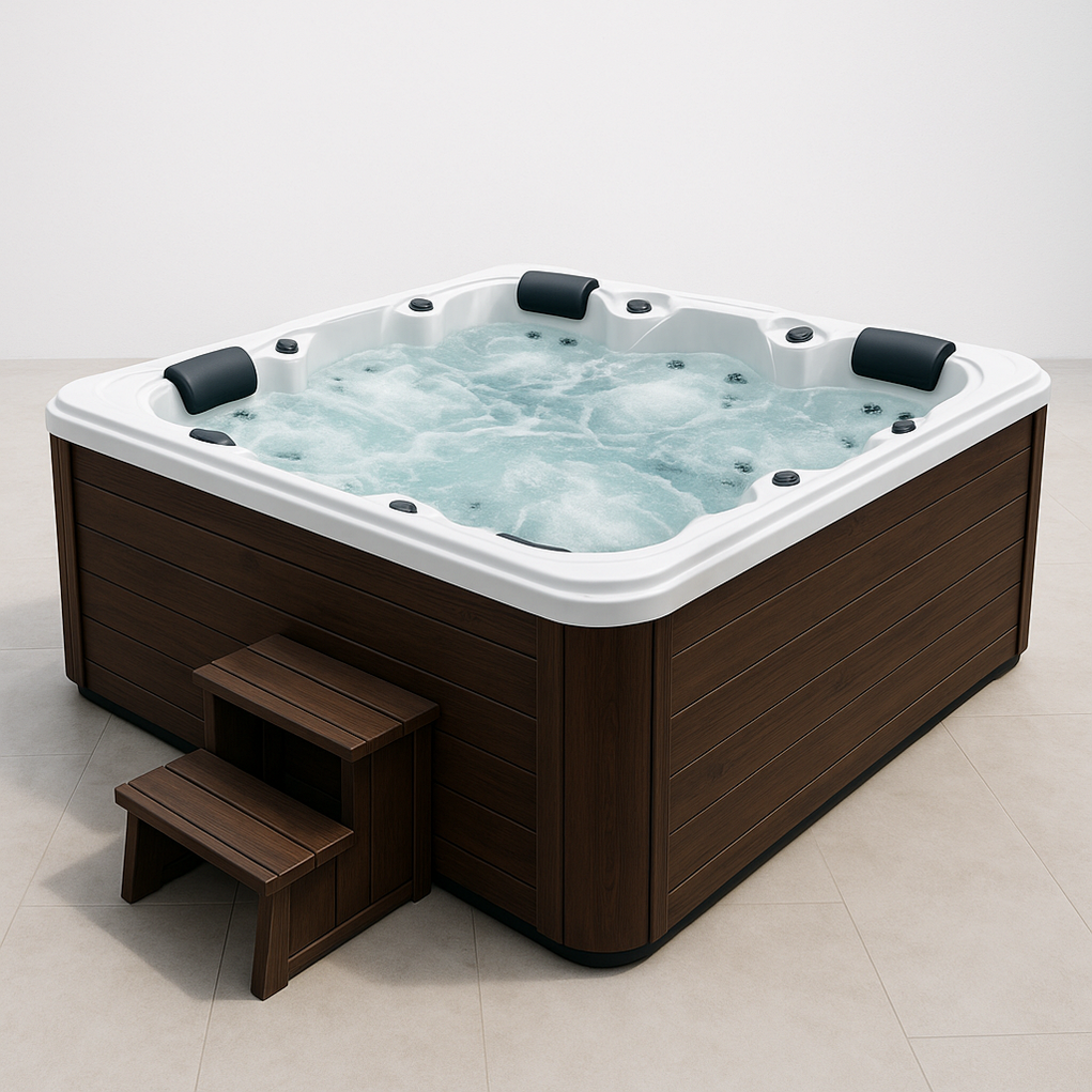 Spas rígidos 200x200x85 cm marrón LWmeJru487Pp