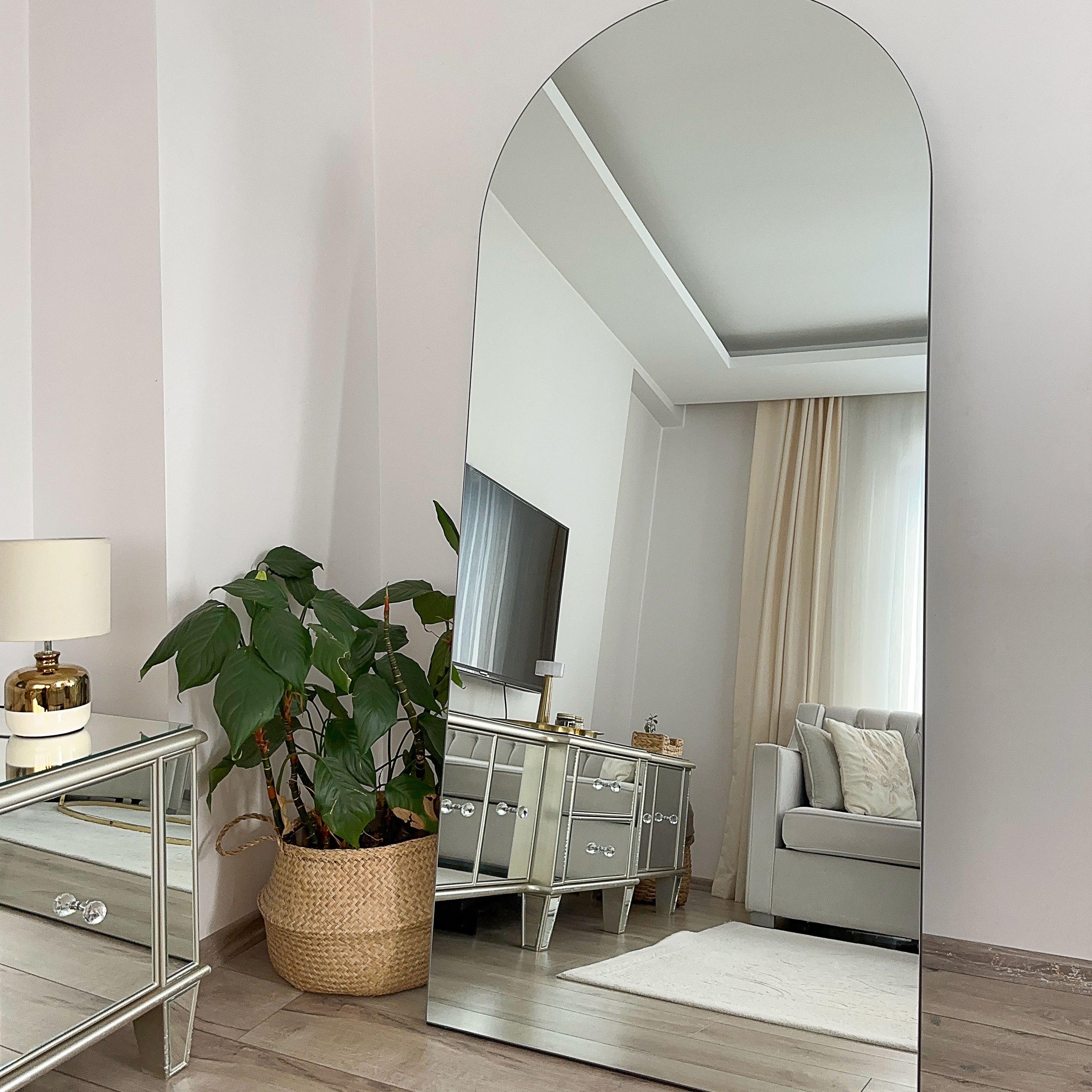 by fonQ Tidea Staande Spiegel Ovaal Zonder Rand - 180 x 80 cm