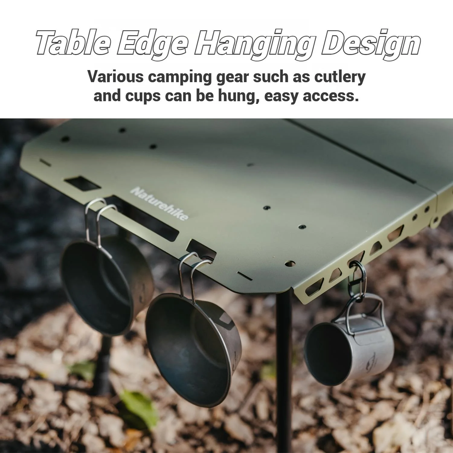Naturehike, Portable Camping Table, Outdoor Detachable Tactical Camping Table, Lightweight Aluminium Camping Table with Light Pole, Adjustable Height - Image 14