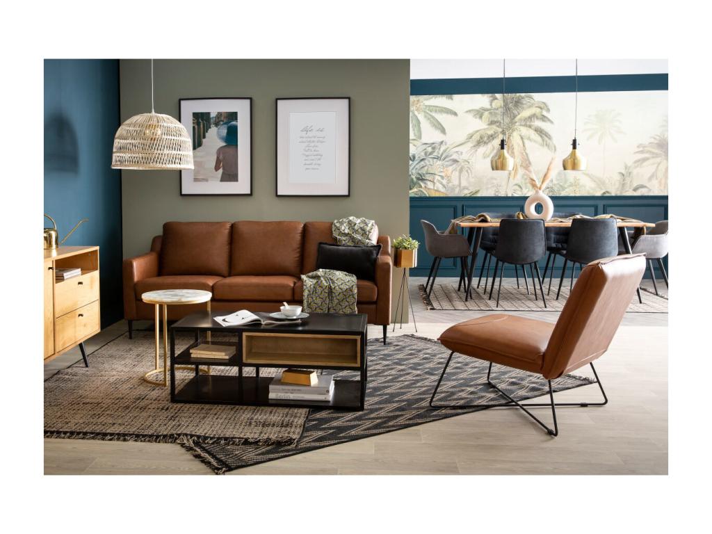 Sillón Confortzx marrón con reposapiés