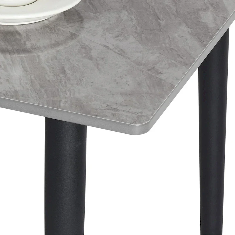 Contemporary Kitchen Table with Metal Frame and Sintered Stone Top
