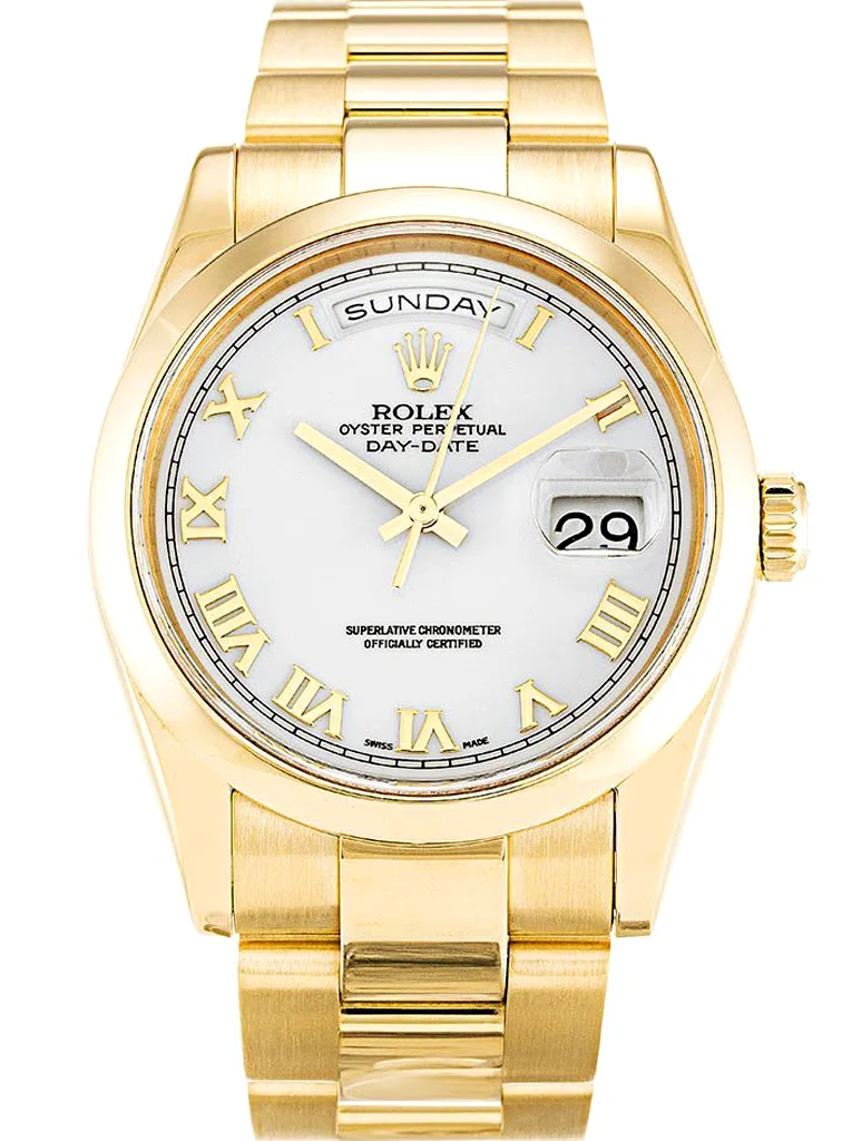 Rolex Day-Date 36mm White Dial 118208