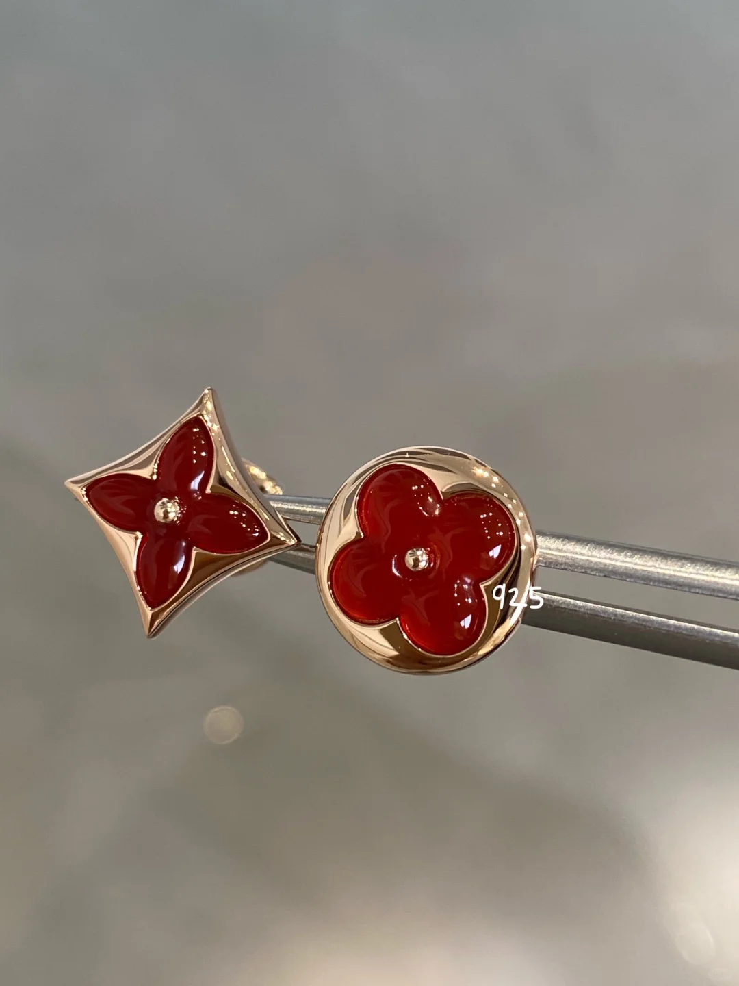 Louis Vuitton AB Asymmetric Red Carnelian Earrings - Original Replica Club