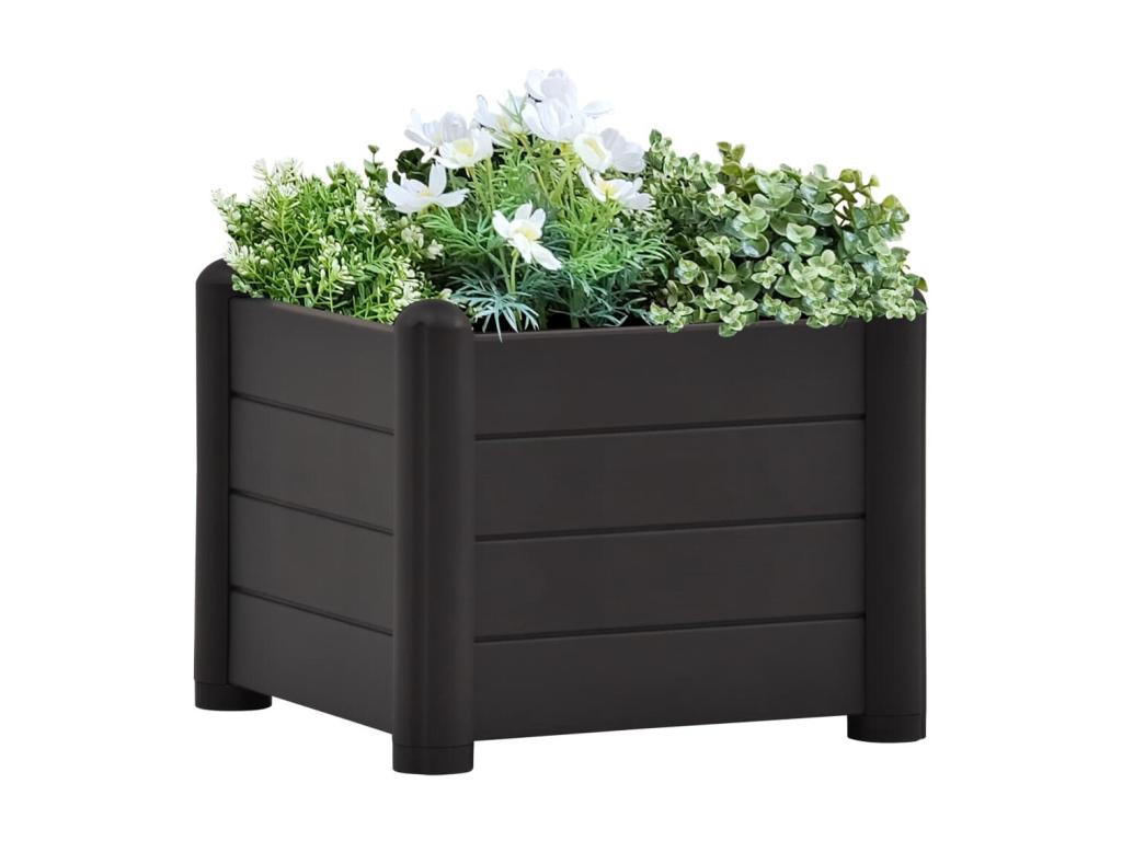 Cama de jardín elevada PP Antracita 43x43x35 cm