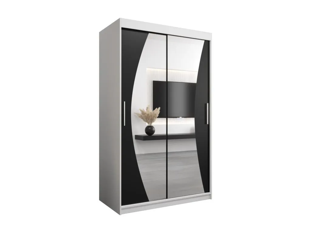 Armario Wave puertas correderas 200/120/62 2 puertas blanco/negro wst3508274