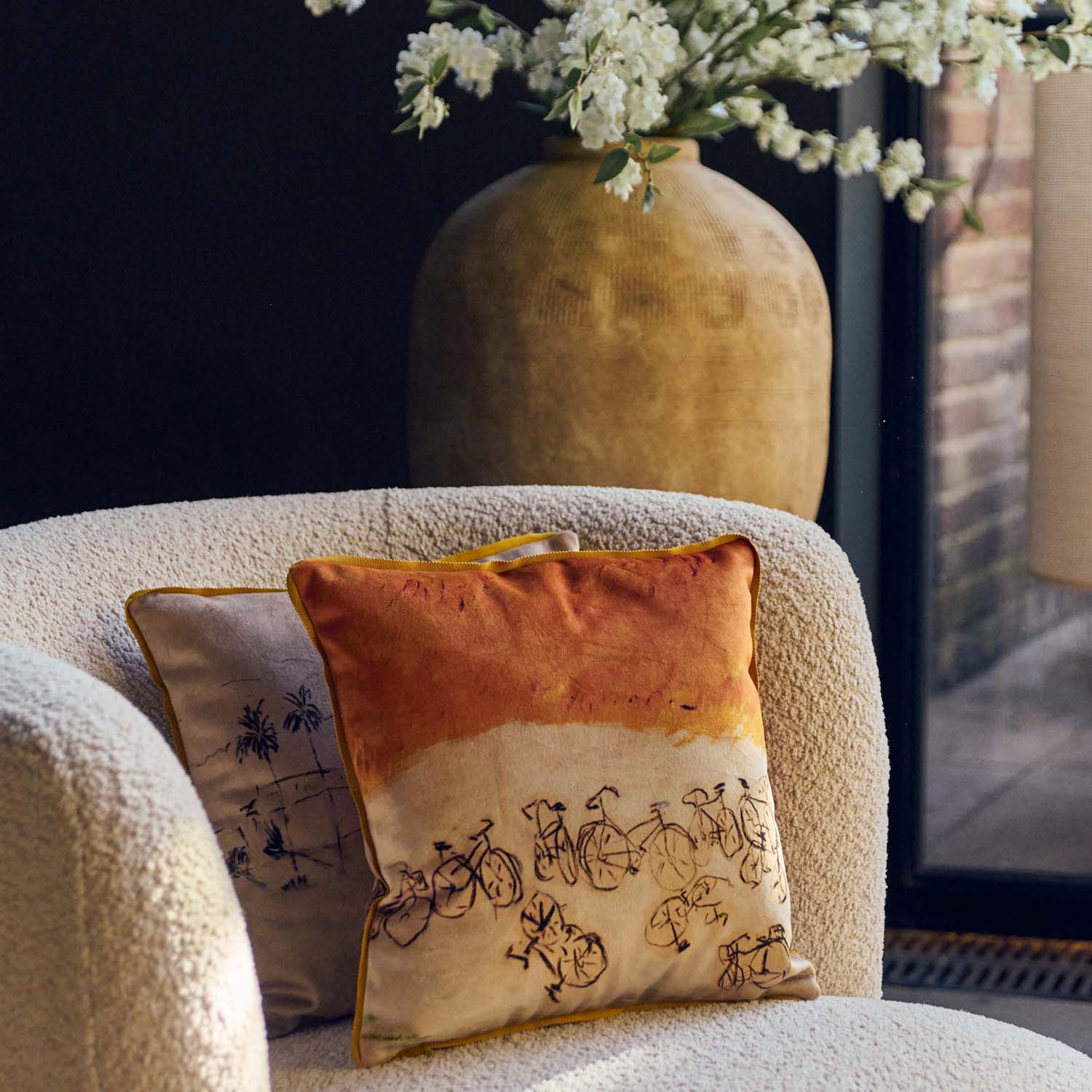 Bicyclette Velvet Cushion