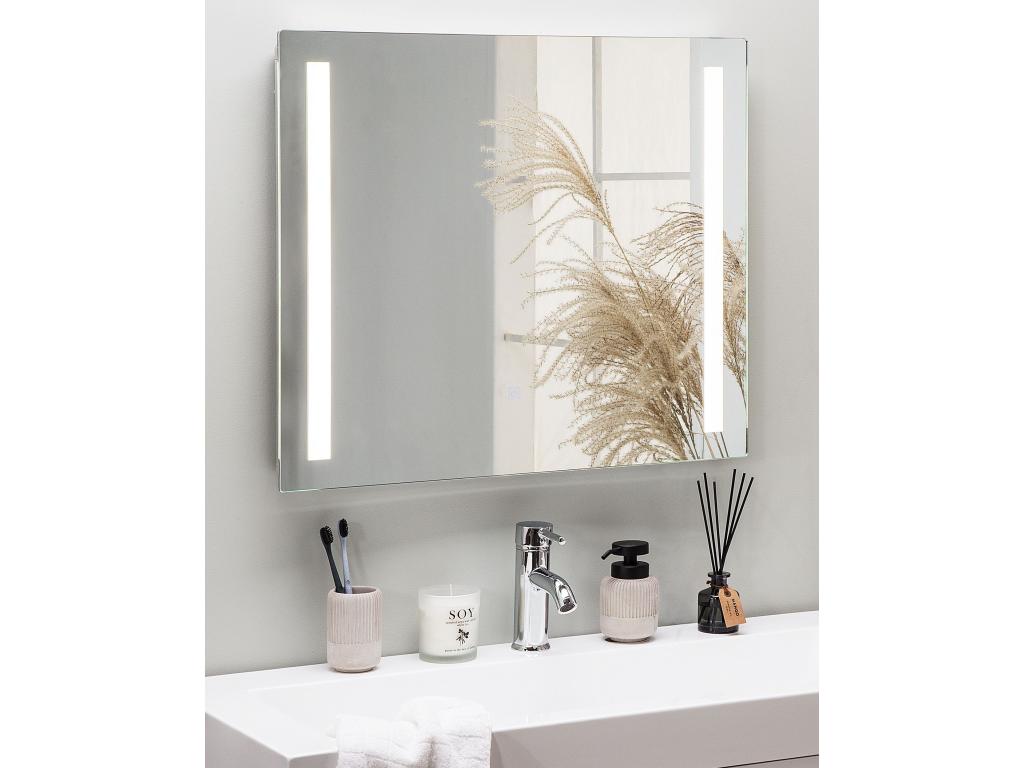 Espejo LED de baño LIRAC Plateado