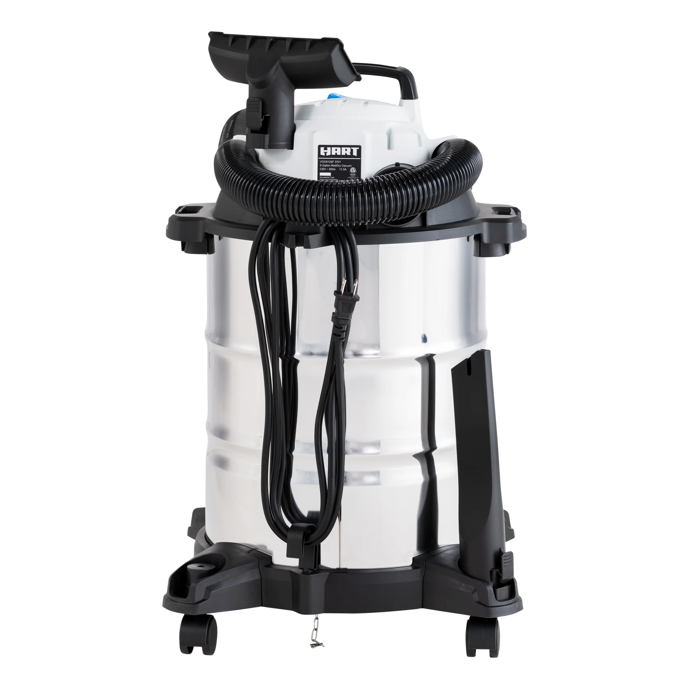 HART 8 Gallon 6 Peak HP Stainless Steel Wet/Dry Vacuum, VOC812SF 3702 - Image 3