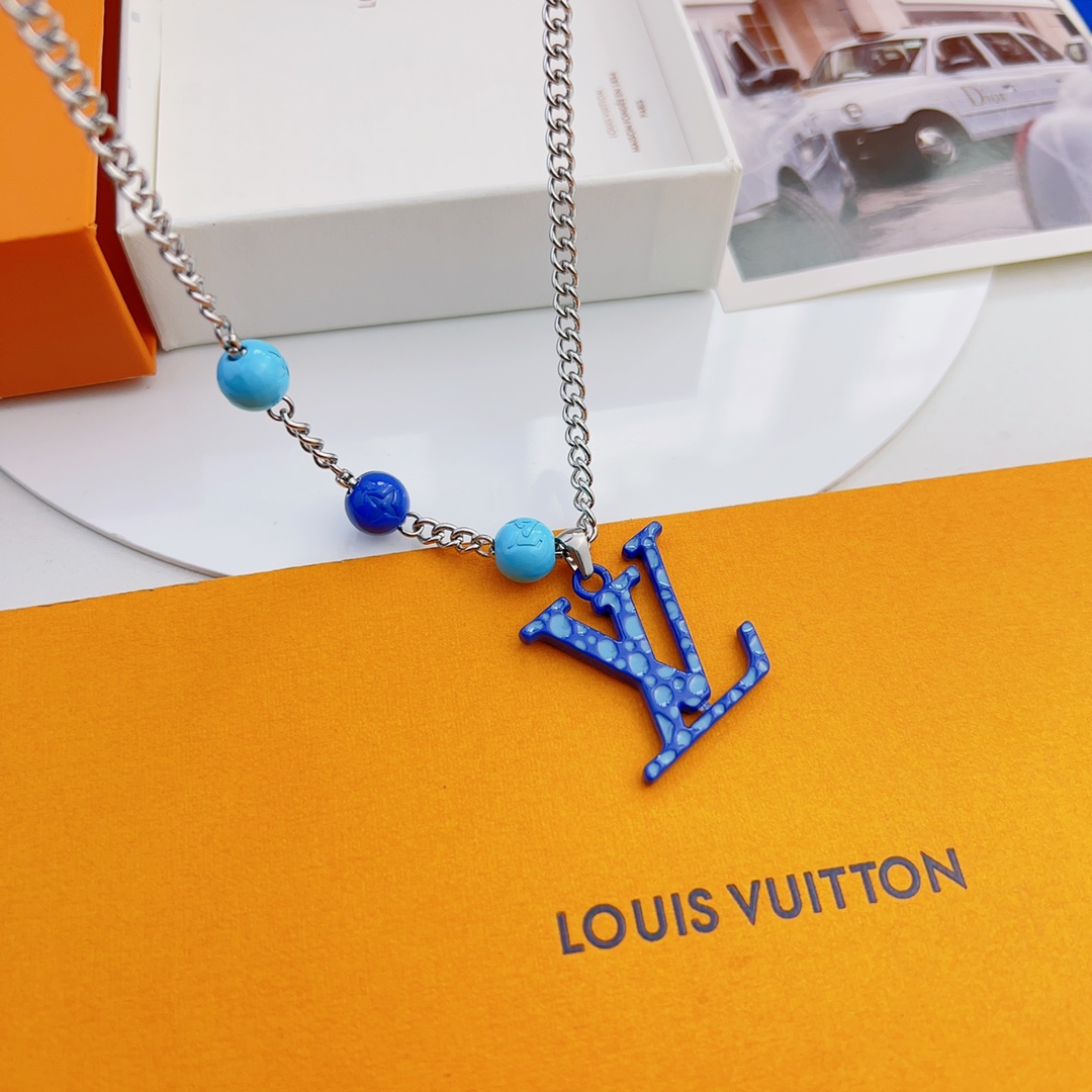 Louis Vuitton Pumpkin LV Monogram Pendant Necklace - Original Replica Club