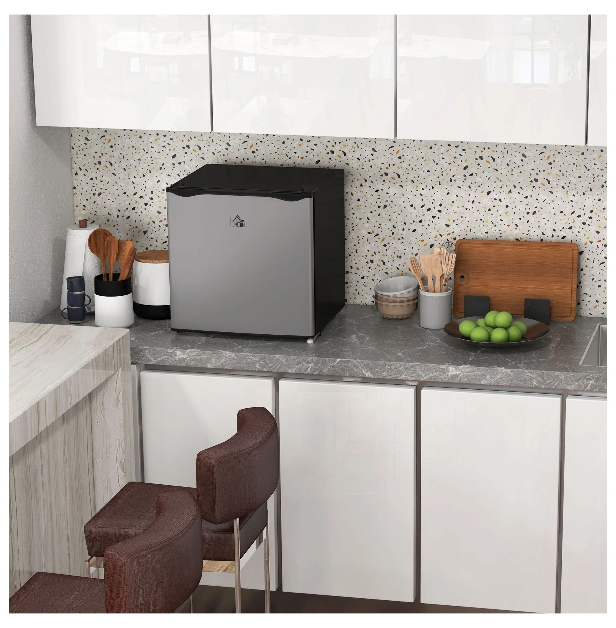 Mini Upright Freezer 1.1 Cu.Ft - Compact Silver Freezer, Removable Shelves, Low Noise, Adjustable Temperature - Ideal for Apartments, Dorms, Offices - Image 2