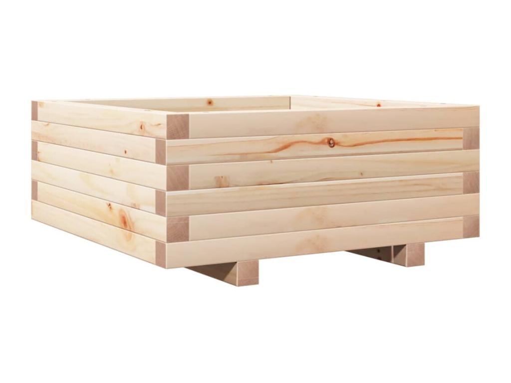 Jardinera de madera maciza de pino 60x60x26,5 cm