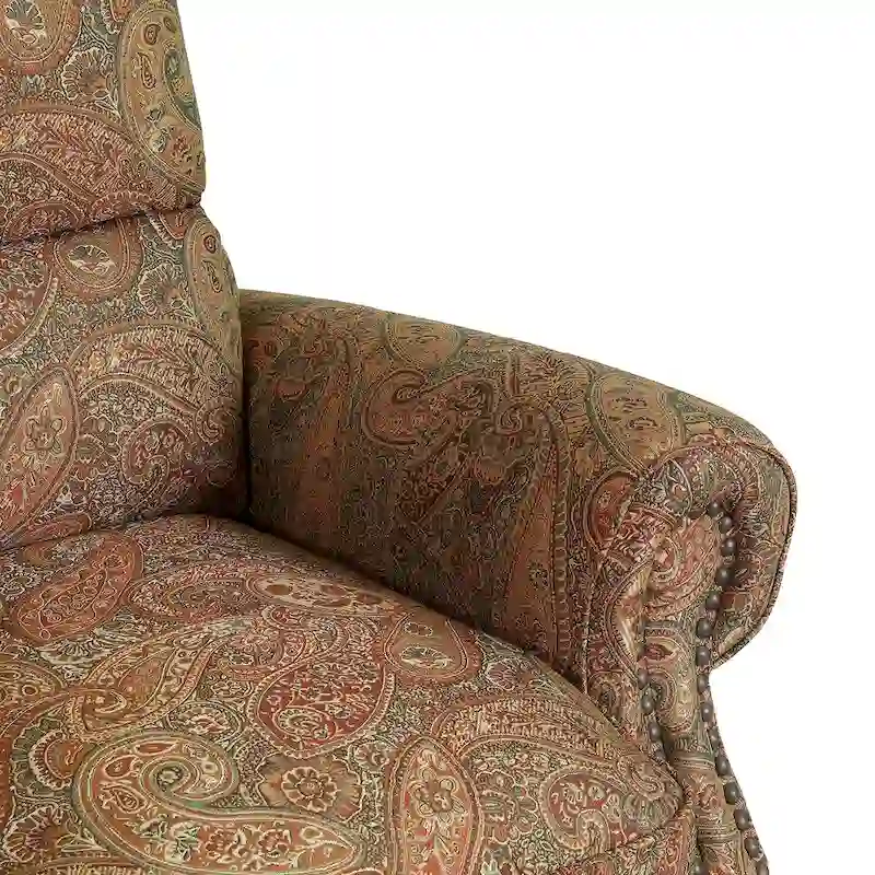 Push Back Recliner Chair with Padded Cushion and Solid Wood Legs