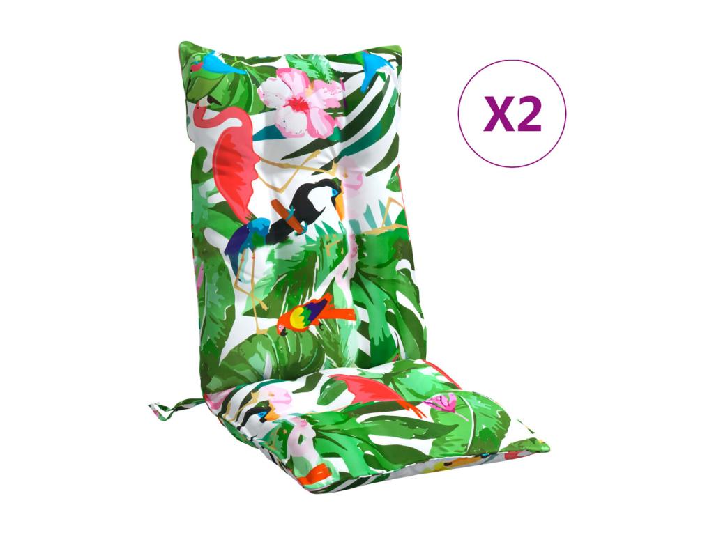 Cojines de silla con respaldo alto 2 uds tela Oxford multicolor