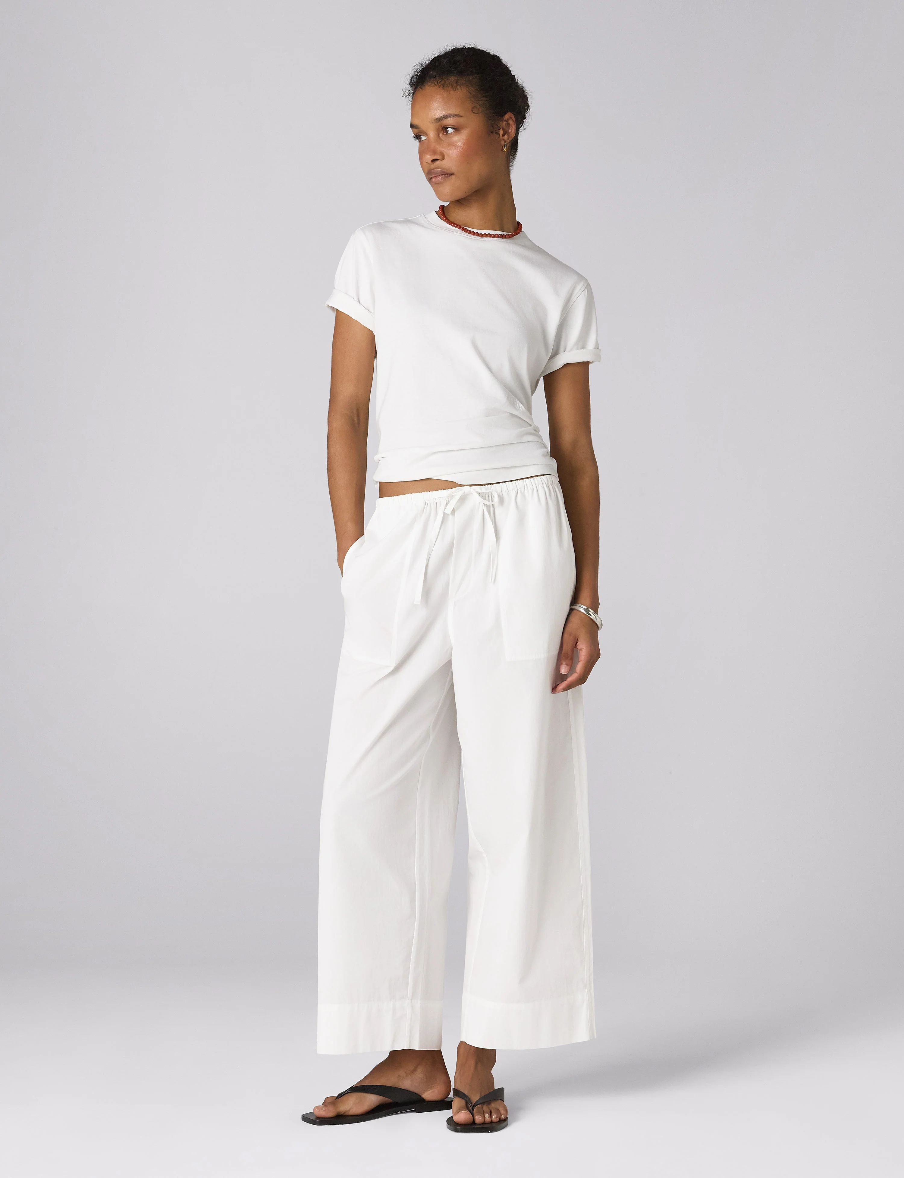 MuteThread Sifnos Trousers: Fine Poplin, White