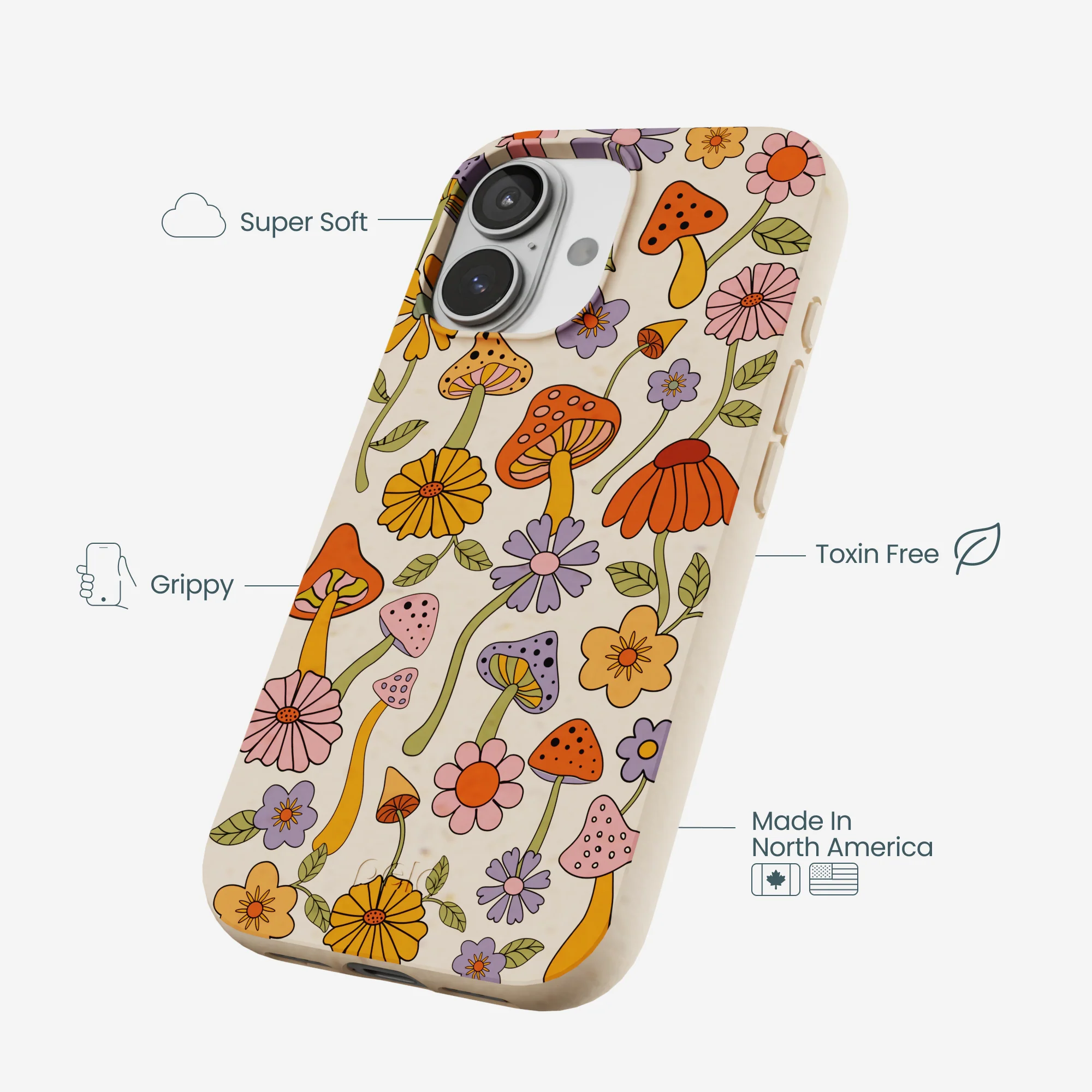 Seashell Shrooms and Blooms iPhone 17 Case