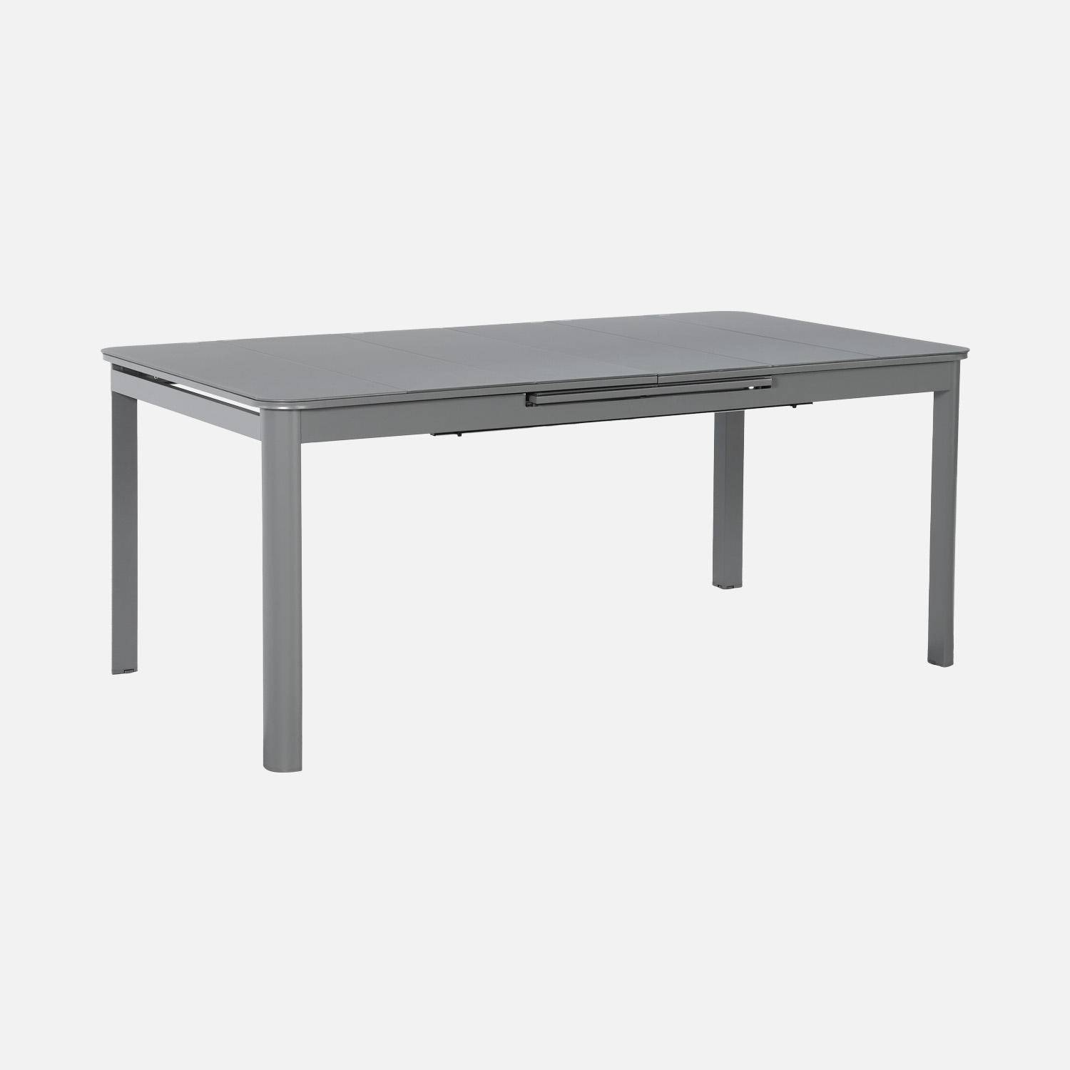 Soria - Mesa de jardín extensible de aluminio, 8 plazas