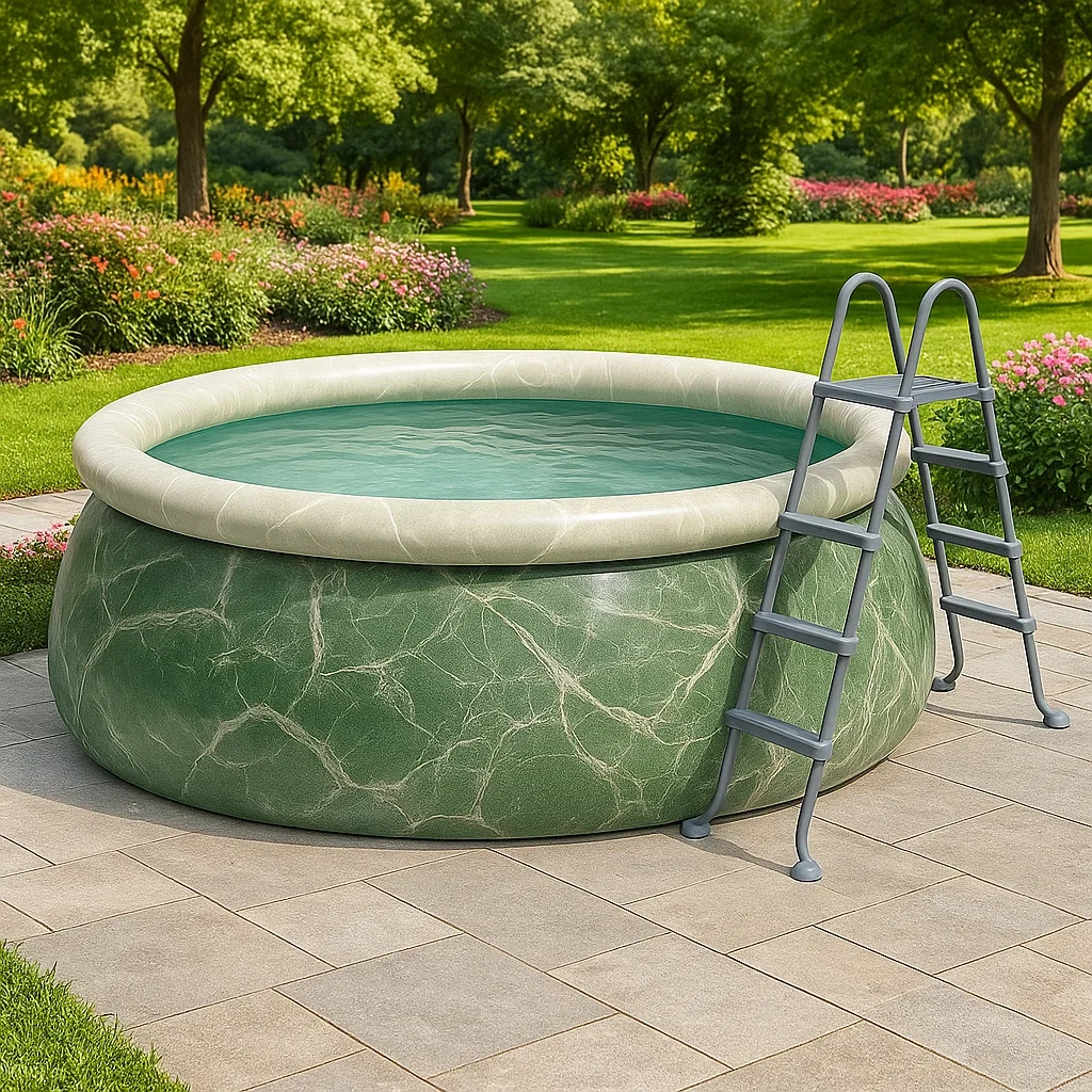Piscina desmontable redonda 366x76cm con depuradora, verde mármol zoBxvWDG30dd