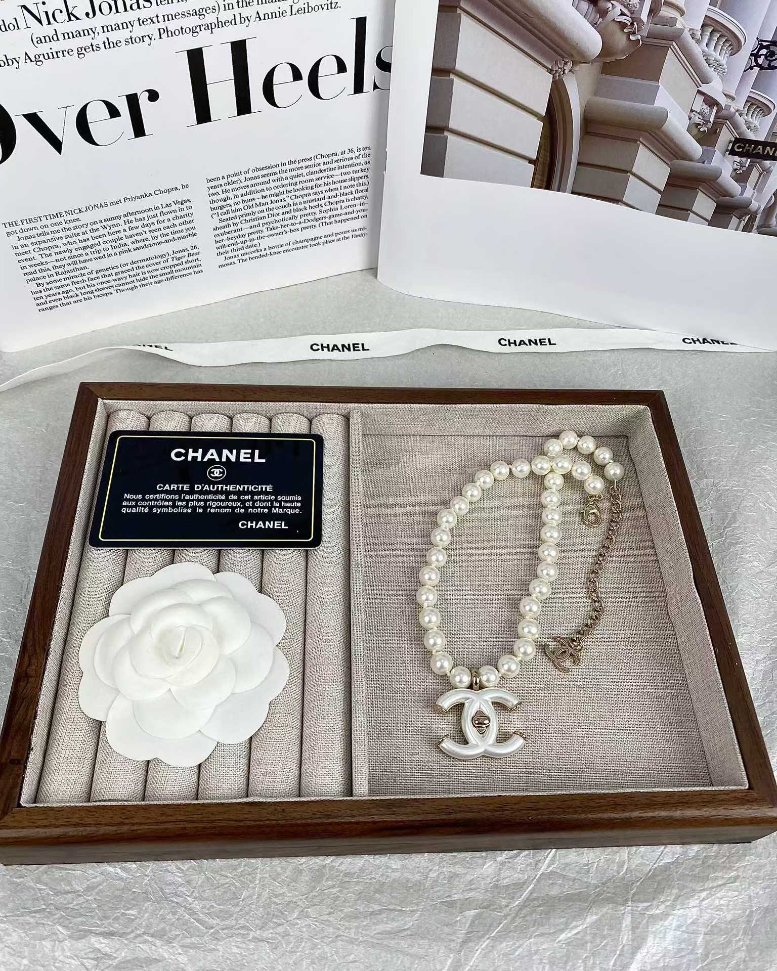 Chanel Choker Necklace with White Double C Pendant - Original Replica Club