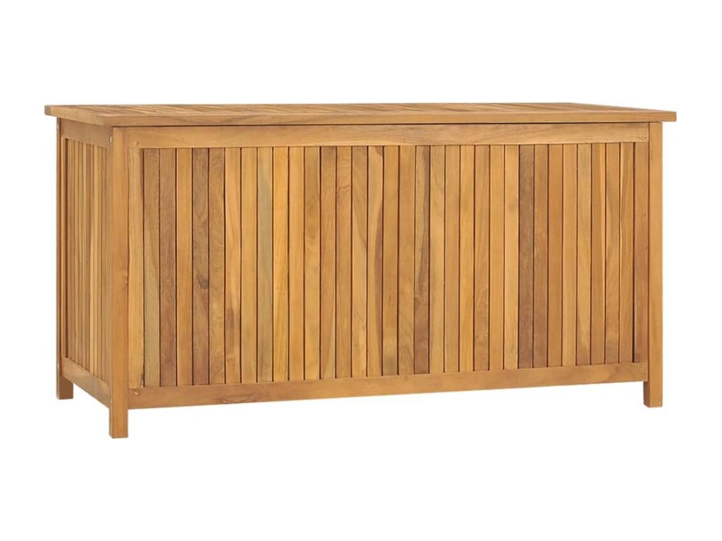 Baúl de jardín madera maciza de teca 114x50x58 cm