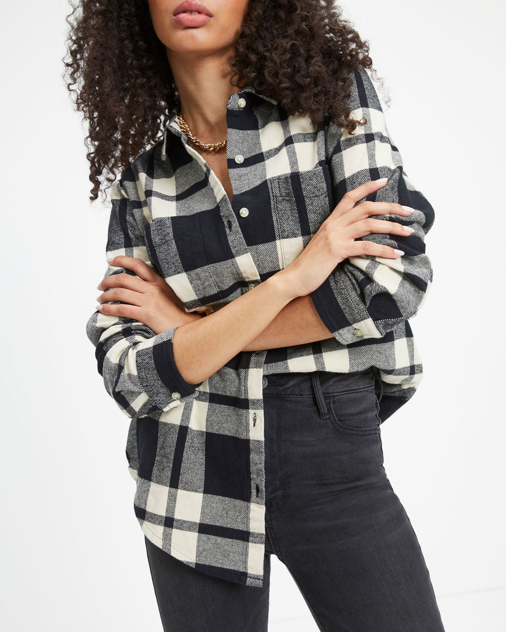 Brad Plaid Pocketed Button Down Top - Se7enfashion