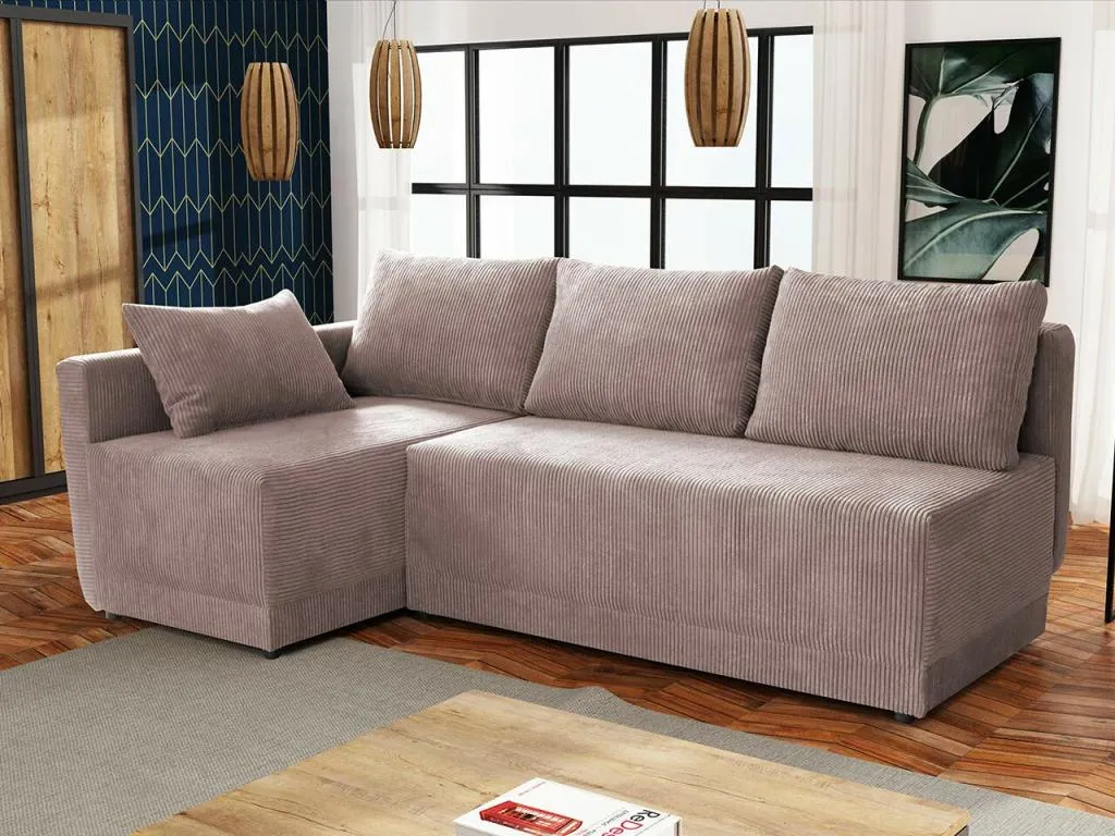 Sofá rinconero Kavehomedeco 149 Rosa Función de descanso Caja de ropa de cama 210x135cm 90073WLNT