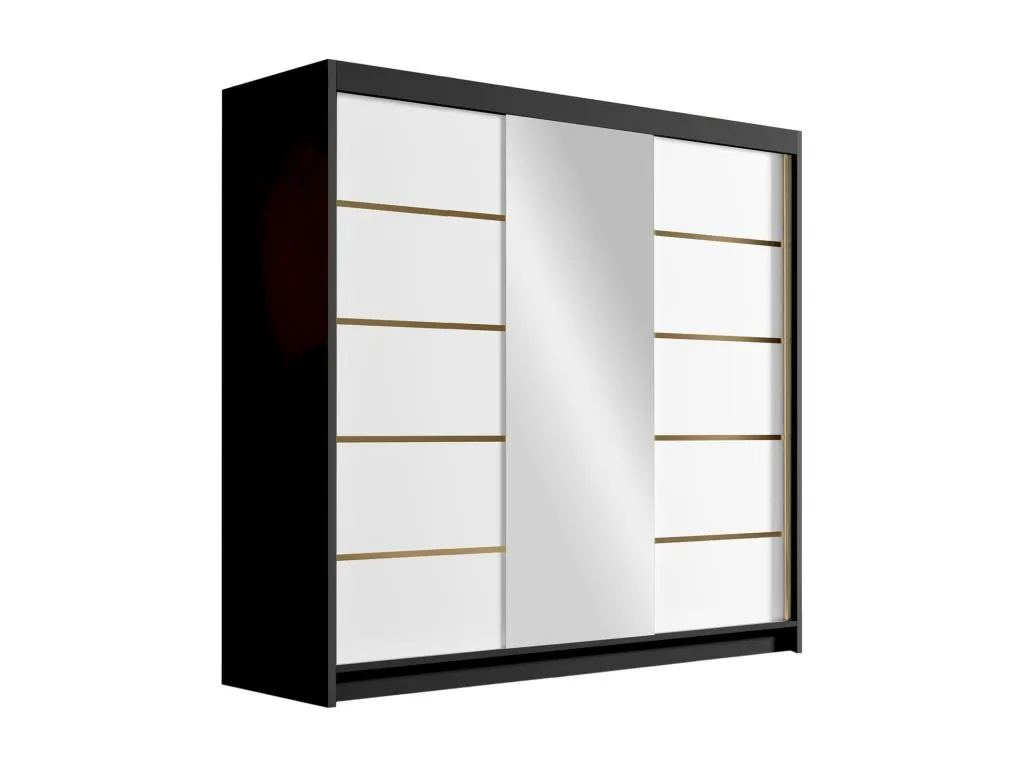 Armario Mueblesclasic 192 Negro | Blanco 215x200x58cm Puertas de armario - Correderas