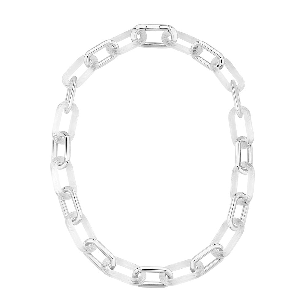 COLLIER EMPREINTE ANIMALE 12 CRISTAUX - CRISTAL INCOLORE, ARGENT