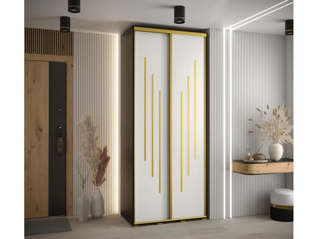 ARMARIO Luxmbls 8 DE PUERTAS CORREDERAS 235.2/120/45 2 puertas (Negro/Blanco/Oro) 05432UPDL