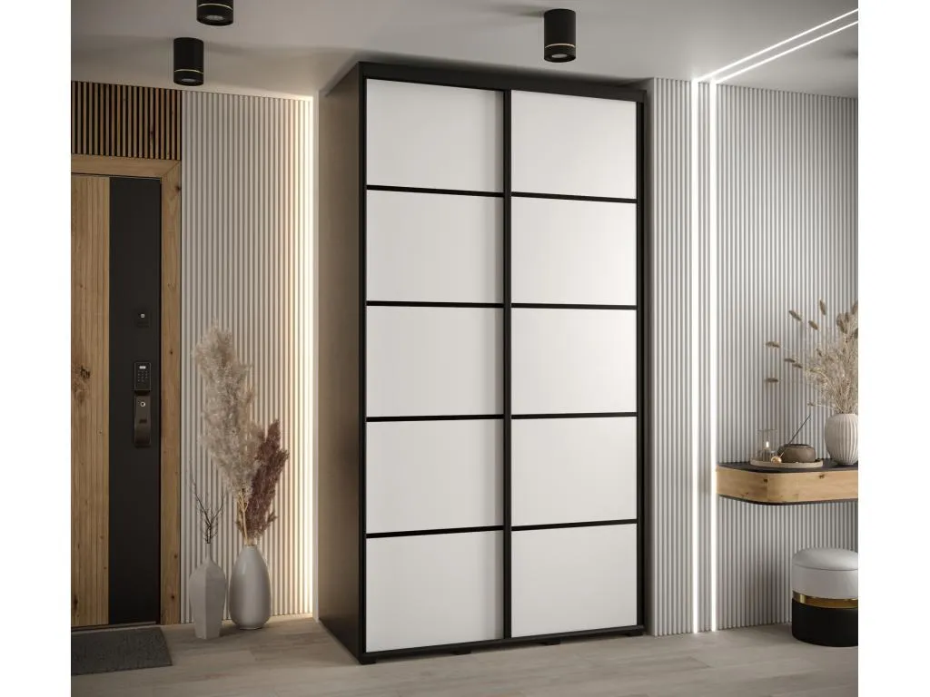 ARMARIO Lluesmamuebles 4 DE PUERTAS CORREDERAS 235.2/130/60 2 puertas (Negro/Blanco/Negro)
