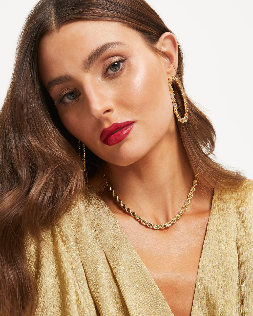 Havana Twisted Chain Choker Necklace - Gold - Se7enfashion