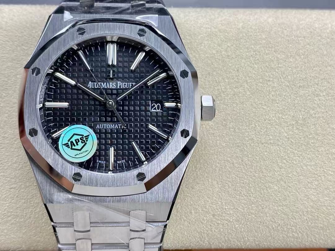 Swiss Clone Replica AP ROYAL OAK Silver Black Dial