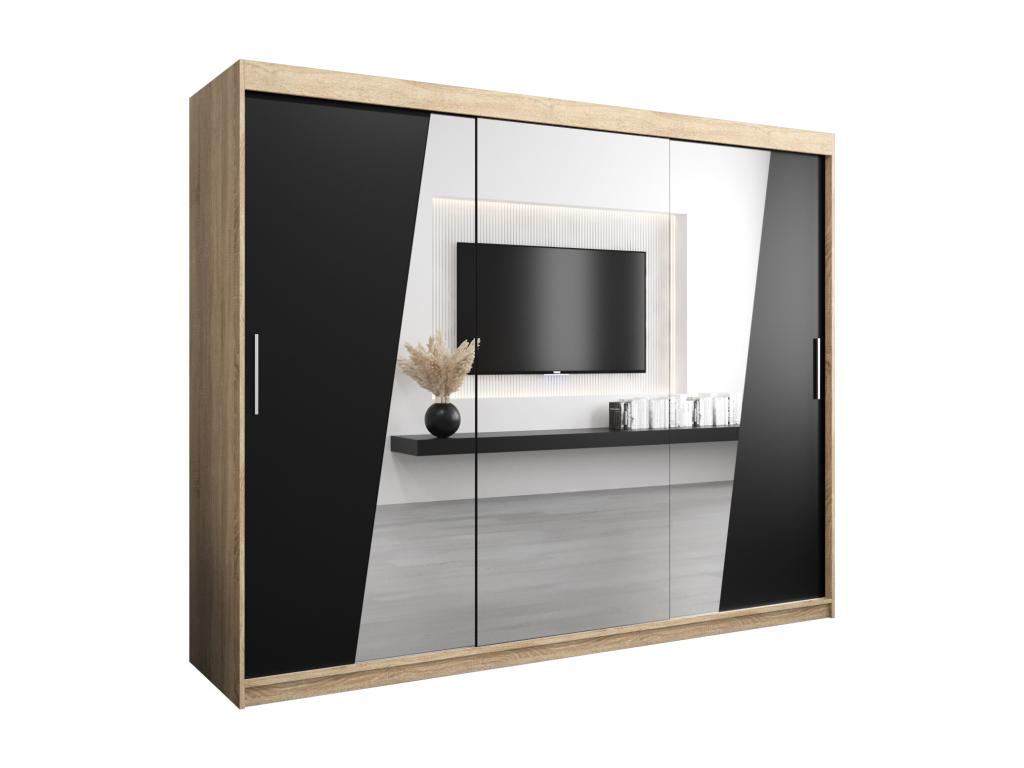 Armario Rhomb de puertas correderas 200/250/62 3 puertas Nestleare/negro