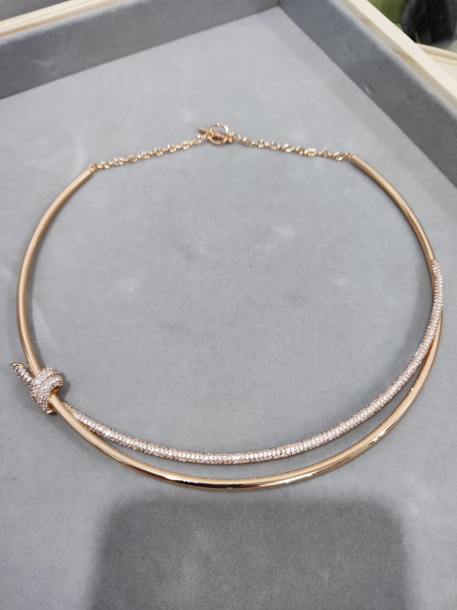 Tiffany Knot Double Row Hinged Necklace - Original Replica Club