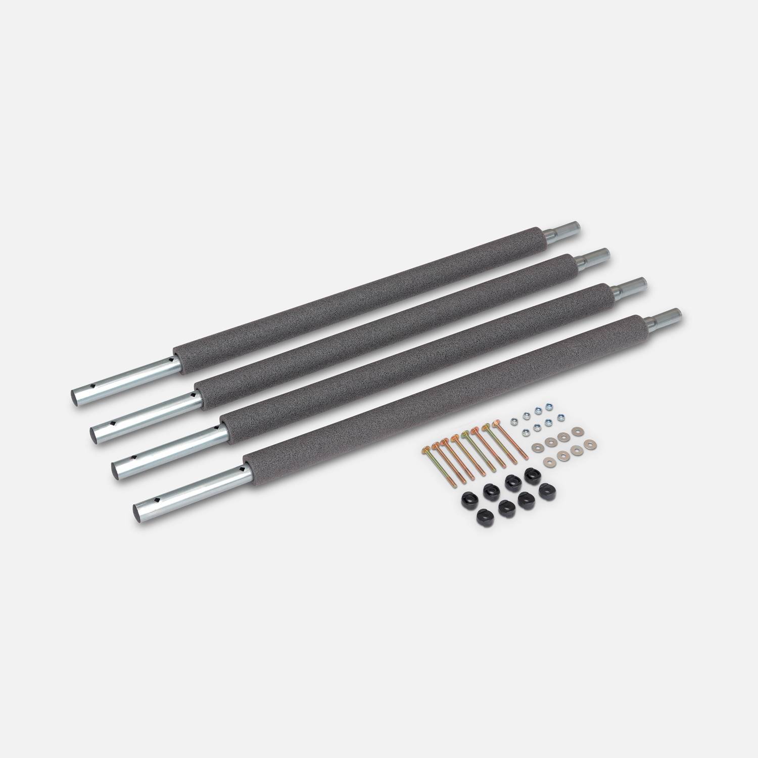 Kit de 4 postes inferiores - Red de seguridad para cama elástica, 180 a 250cm