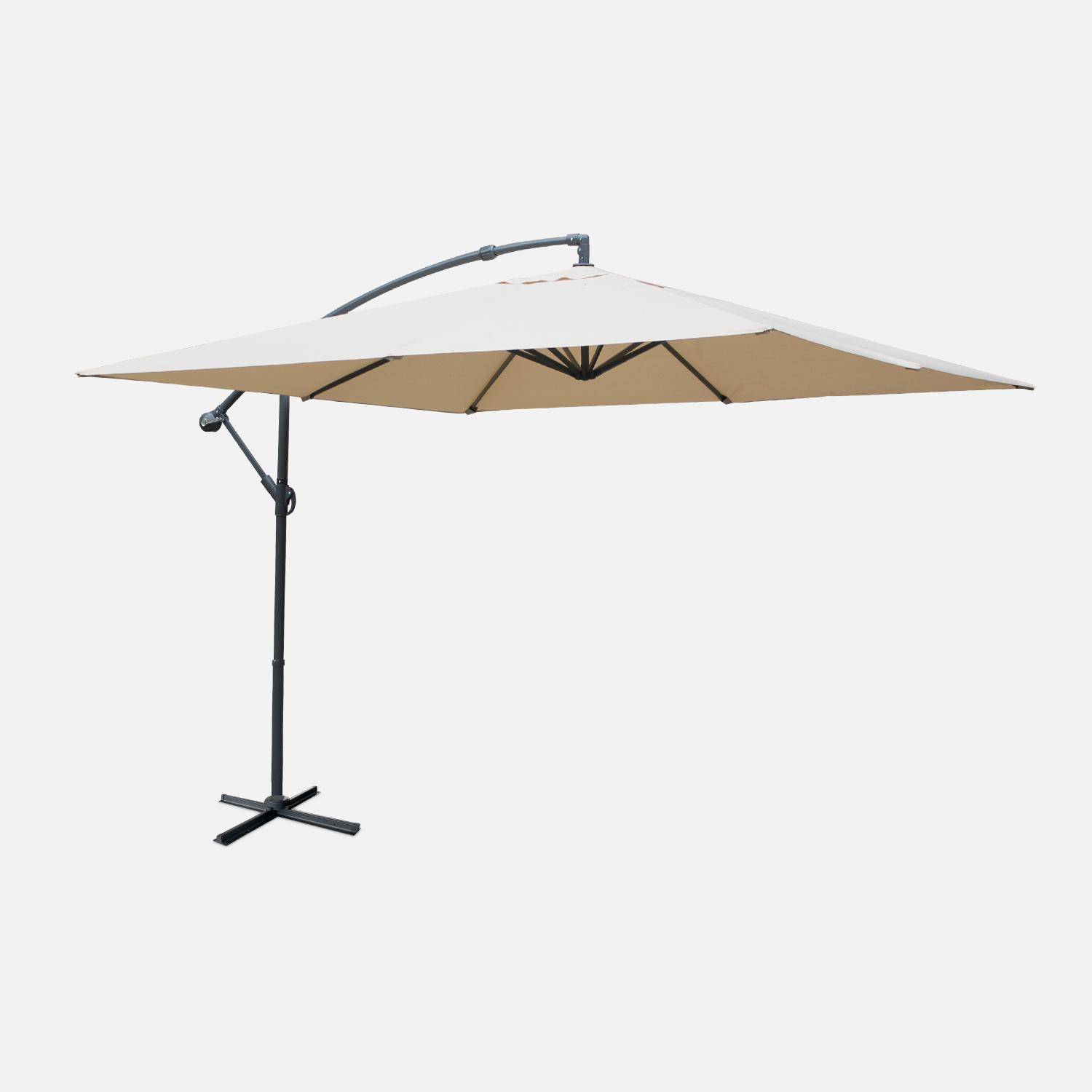 Hardelot - Parasol cuadrado excéntrico, 3x3m