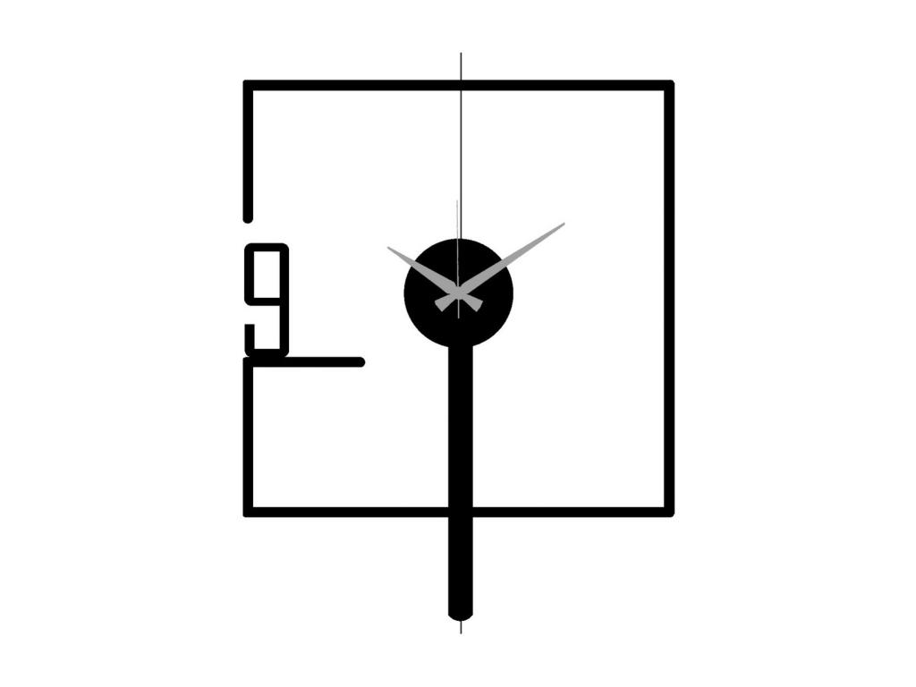Reloj de Pared Esencial 8, Negro, 40x0,15x54 cm, Hogarlujo