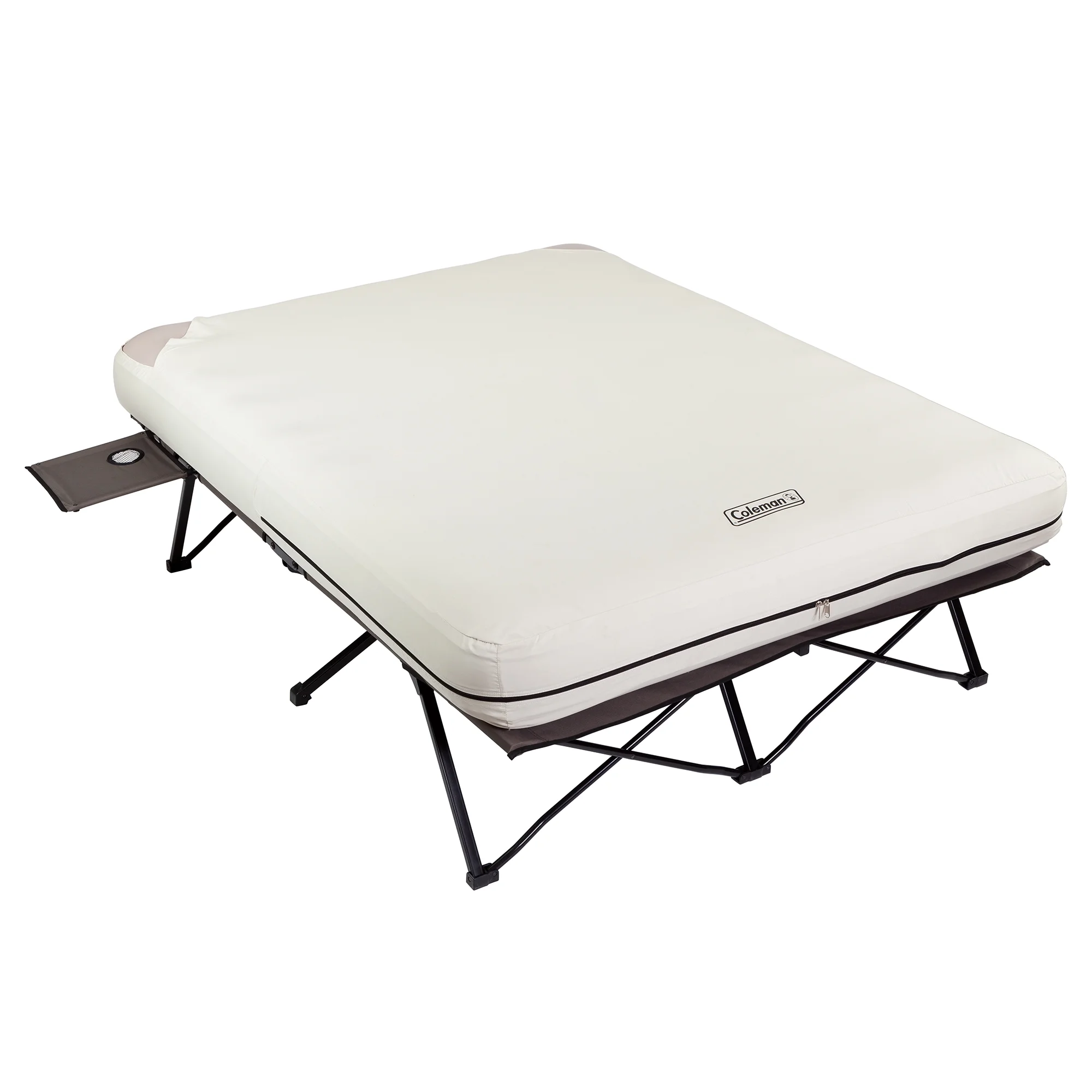 Coleman Cot and Thick Queen Air Mattress Combo Side Tables, Pump Included - Image 5